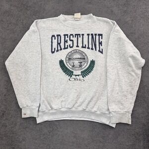 Vintage 90s Crestline OHIO sweatshirt crewneck Gray size XL pullover  outerwear